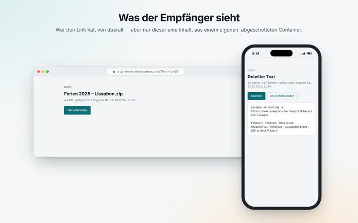 Was der Empfänger sieht